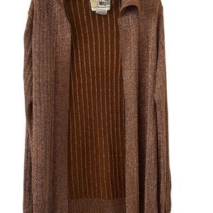 VINTAGE WENJIILI METALLIC CARDIGAN SWEATER
